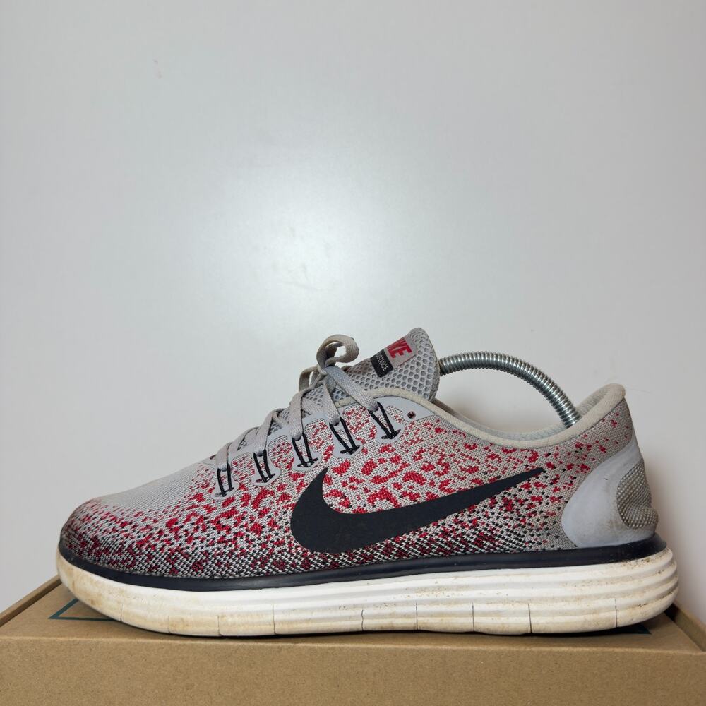 Nike Free Run Distance Mens Size 11 Red Gray Running Training Shoes Sneakers